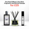 One Reed Diffuser, One 50ml Fragrance, and One 5ml Sample